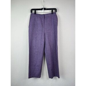 COS Dense Pressed Wool Straight Leg Pants Womens 4 Purple Tailored Office Career